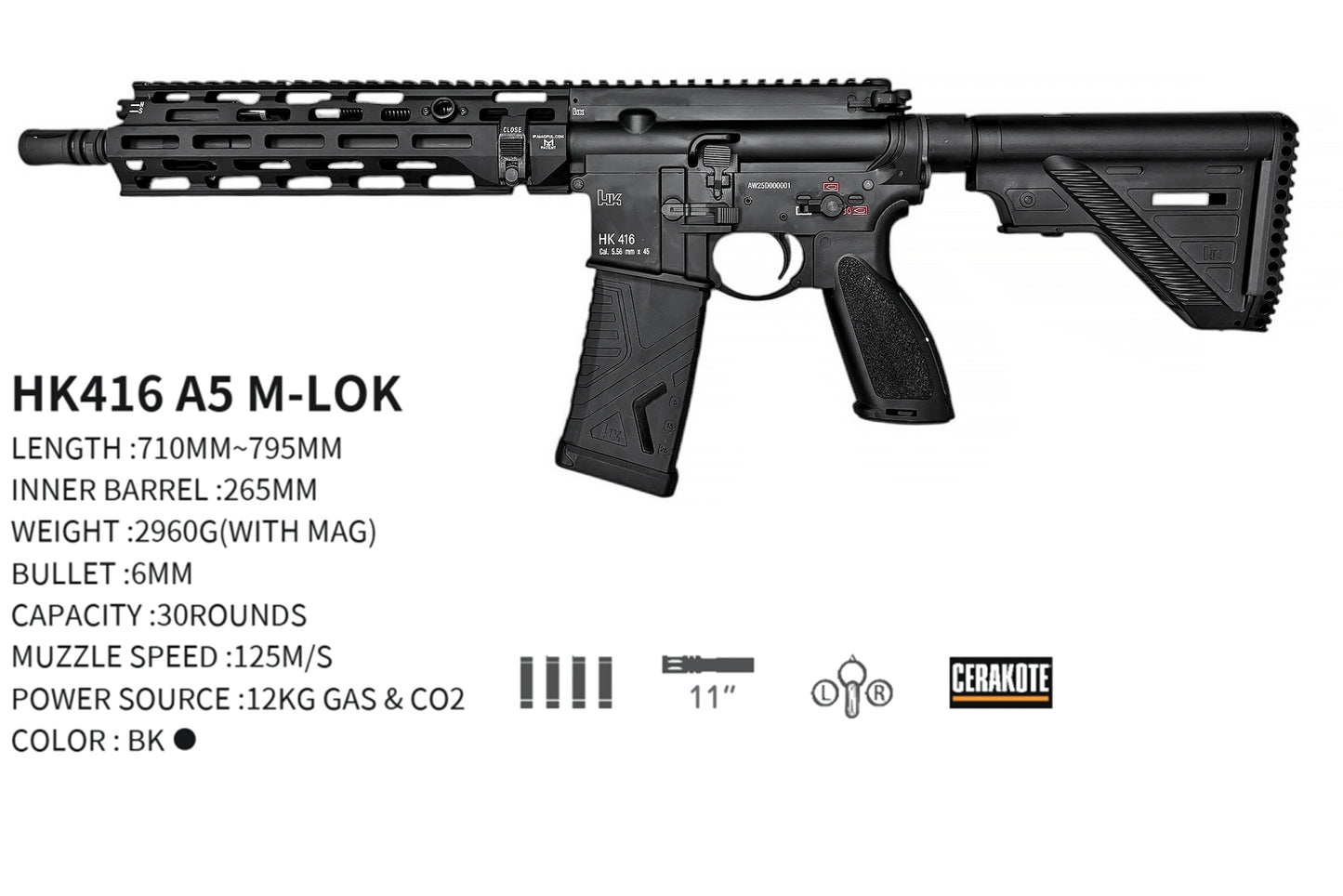 GHK HK416 A5 GBB BK ( DX )