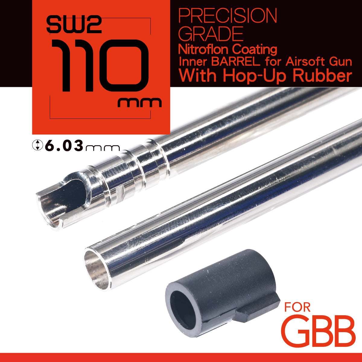 UNICORN 110mm GBB Nitroflon Coating 6.03MM Ultimate Precision Inner Barrel