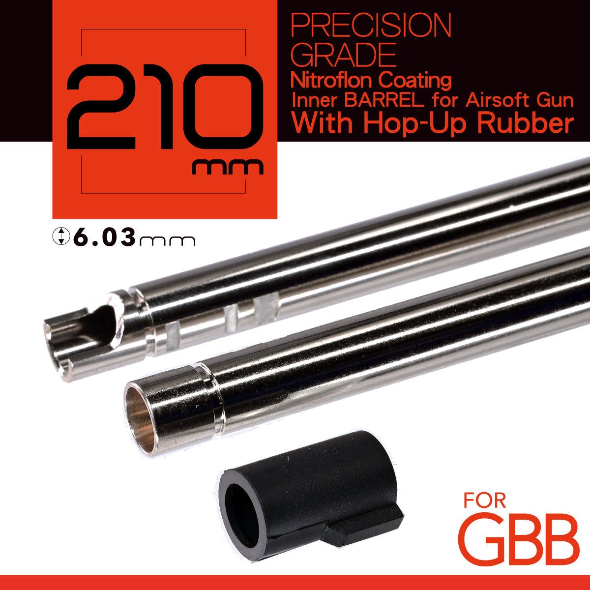 UNICORN 210mm GBB Nitroflon Coating 6.03MM Ultimate Precision Inner Barrel
